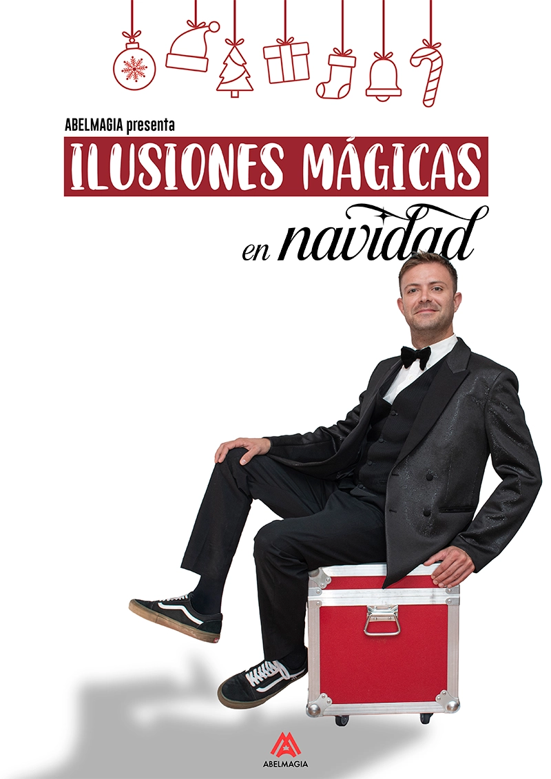 Cartel del espectáculo Ilusiones Mágicas en Navidad - Mago para programación navideña